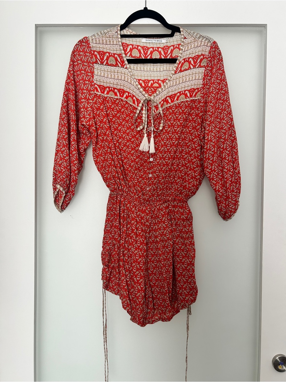 Faithfull the brand red romper small